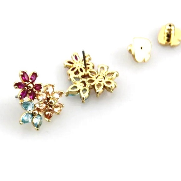 Kate Spade New York First Bloom Cluster Flower Studs New on Card - Picture 2 of 2
